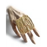 Large Gold Ring Statement, Square Gold Ring, Big Ring, Pattern, Brutalist, Rough Contemporary